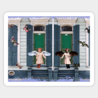 New Orleans Reflections of Good and Evil Sticker
